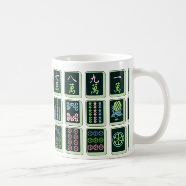 Mug Tuile chanceuse de Mahjong de roue du bleu huit (Droite)