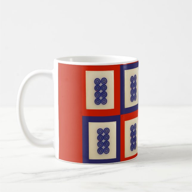 Mug Tuile chanceuse personnalisée de Mahjong de roue (Gauche)