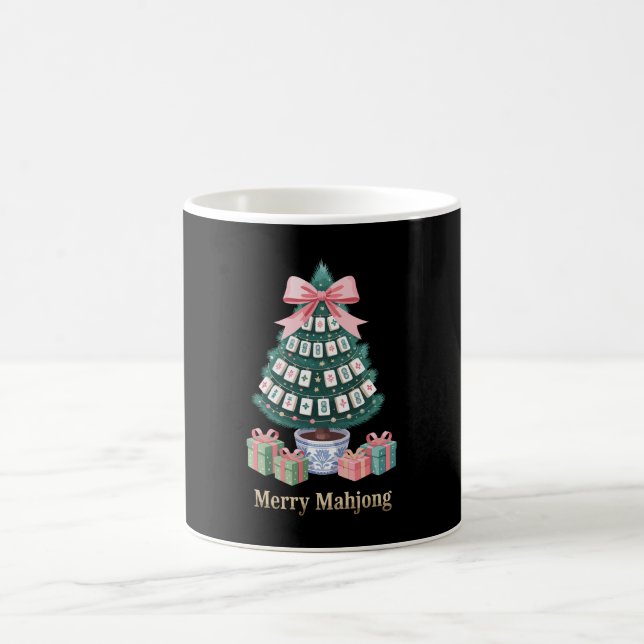Mug Tuile d'arbre de Noël Mahjong joyeux Cadeaux Arc r (Centre)