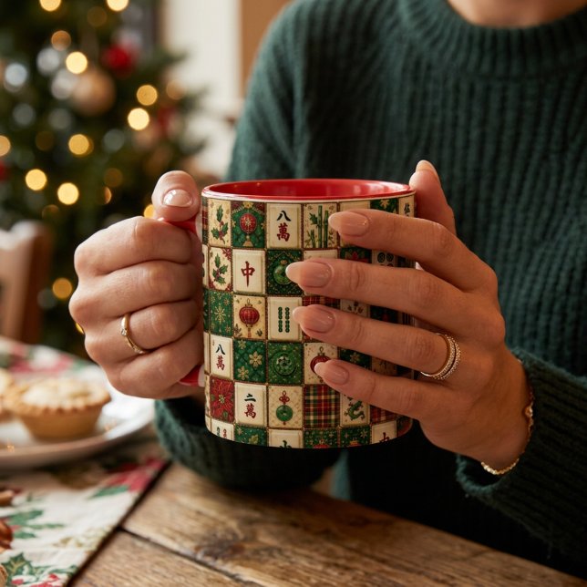Mug Tuile de Mahjong de Noël (Créateur téléchargé)