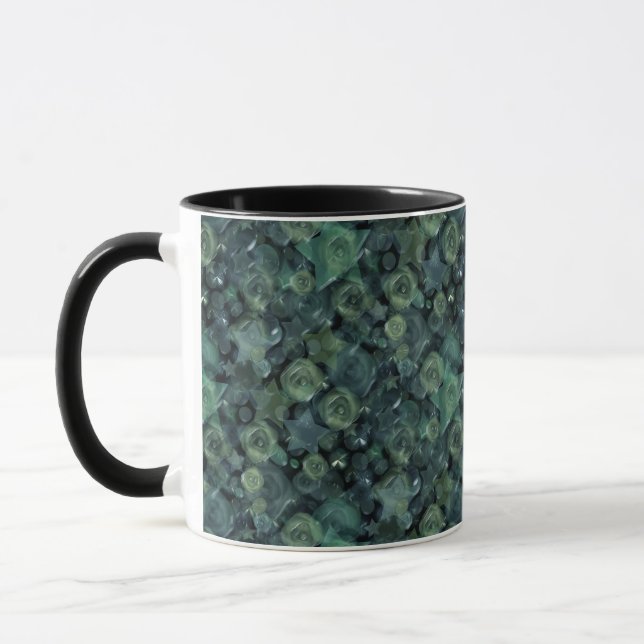 Mug Tuile de verre 3D roses liquides et étoiles (Gauche)