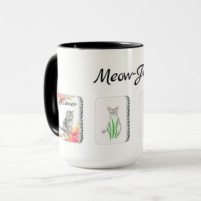 Mug Tuiles de Mahjong Chat  (Devant gauche)