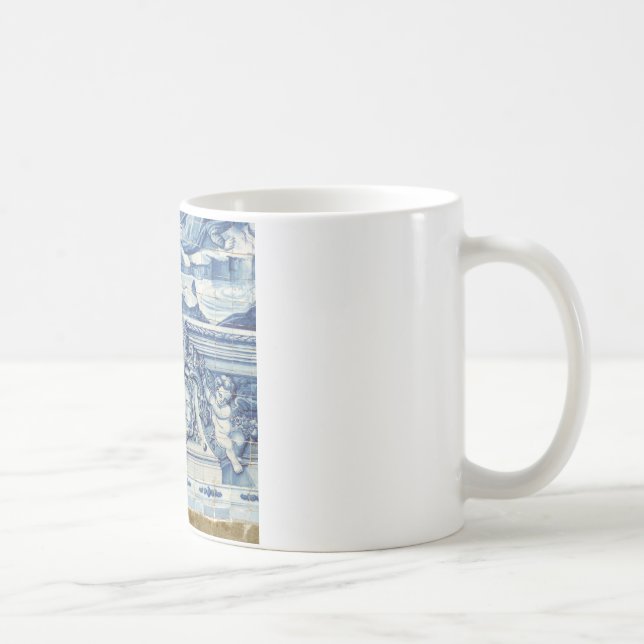 Mug Tuiles murales portugaises bleues et blanches avec (Droite)