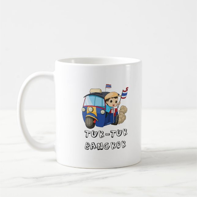Mug Tuk Tuk Bangkok Thaïlande texte souvenir (Gauche)