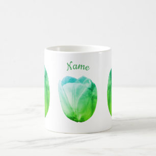 Mug Tulipe blanche Abstraite Fleur Art personnalisé