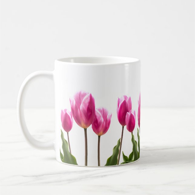 Mug Tulipe Fleur Rose Style Printemps / Pâques (Gauche)