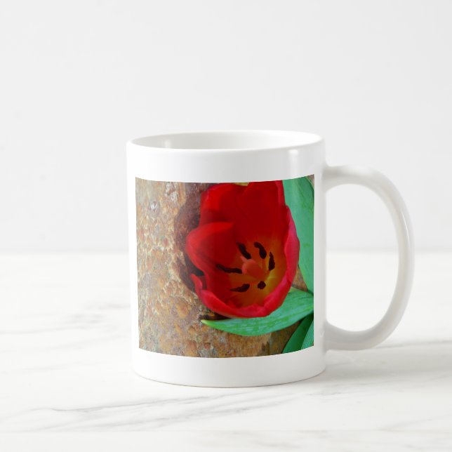 Mug Tulipe jaune printemps et rouge (Droite)