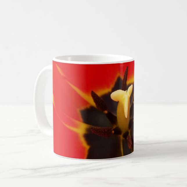 Mug tulipe jaune rouge (Devant gauche)