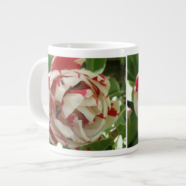 Mug Tulipe rose et blanc (Devant gauche)