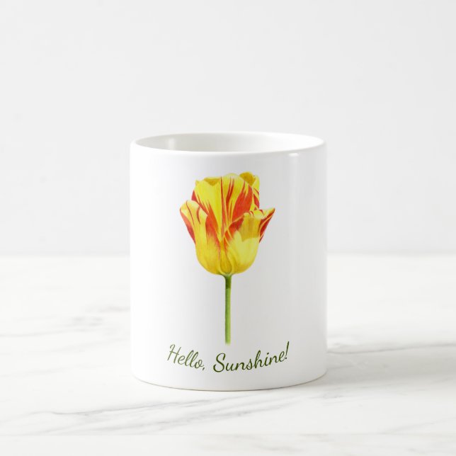 Mug Tulipe rouge et jaune personnalisée (Centre)