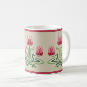 Mug Tulipe trio rose Art Nouveau Tulip