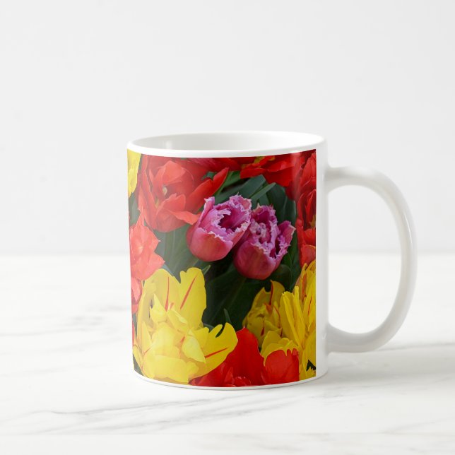 Mug Tulipes à ressort rouge et jaune (Droite)