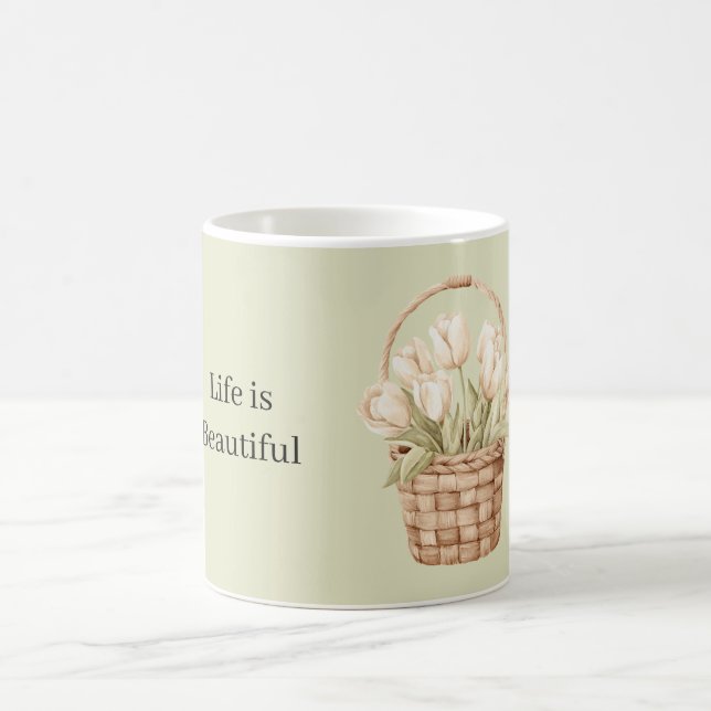 Mug Tulipes blanches dans un panier (Centre)
