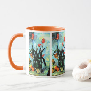 Mug Tulipes dans un vase par Paul Cezanne, Art ancien