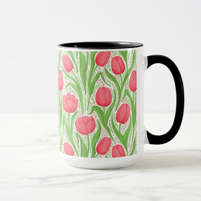 Mug Tulipes en rouge et vert (Droite)