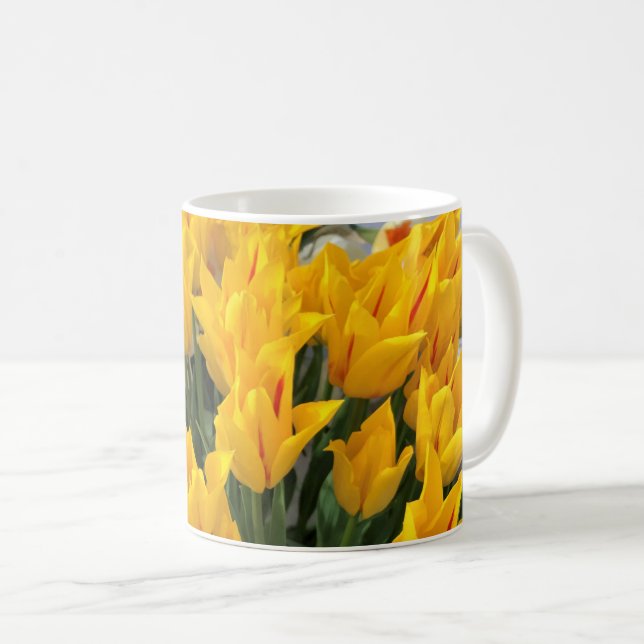 Mug Tulipes jaunes uniques (Devant droit)