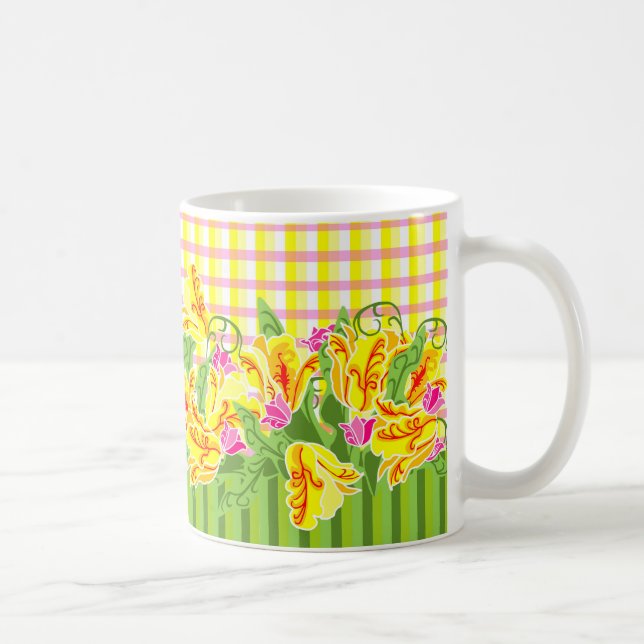 Mug Tulipes & Plaid Spring Coffee Cup (Droite)
