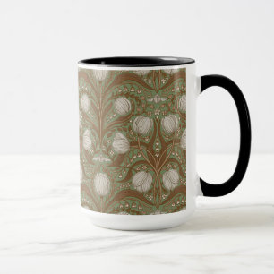Mug Tulipes Rétro Nouveau dans des tons de sauge et ma