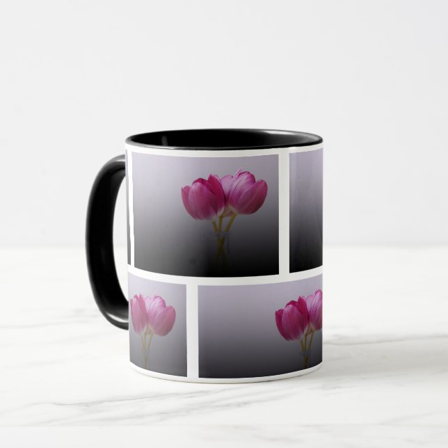 Mug Tulipes roses fraîches - Art Floral Élégant du pri (Devant gauche)