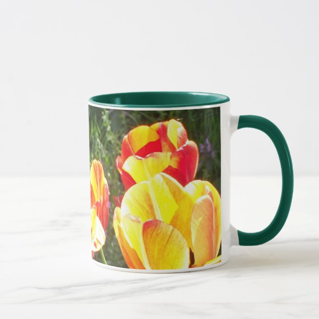 Mug Tulipes rouges et jaunes lumineuses Photographie (Droite)