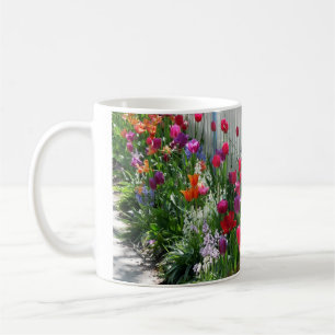 Mug Tulips jardin piquetté blanc clôture Ghiradelli