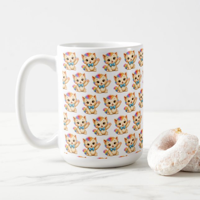 Mug Tumble le petit chat arc-en-ciel  (Avec donut)