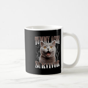 Mug Tummy Ache Survivor Cat Meme Drôle Citation Dit Ca