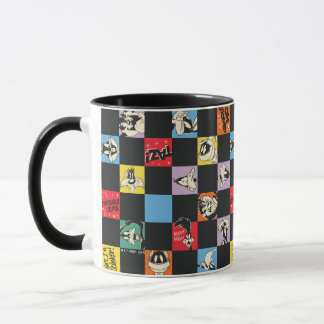 Mug TUNES LOONEY™ en noir et blanc en Checker coloré