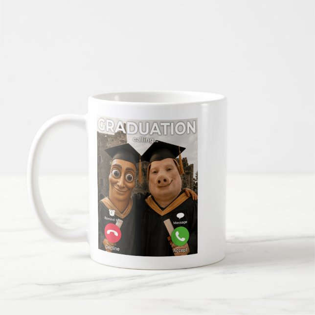 Mug Tung Sahur Pig Man Mème Diplômé Drôle (Gauche)