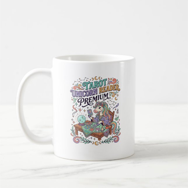 Mug Tunique de lecteur de Tarot Licorne Premium Kawaii (Gauche)