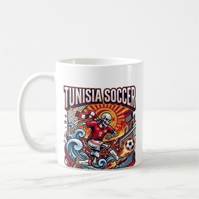 Mug Tunisie Football Skeleton Attaquant Nations Premiu (Gauche)