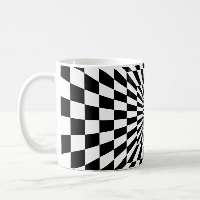 Mug tunnel d'échiquier d'illusion optique (Gauche)