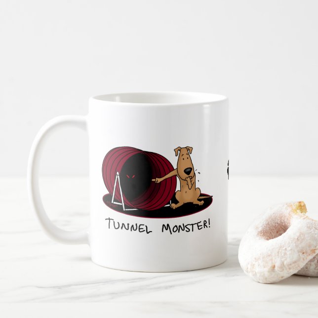 Mug Tunnel Monster - agilité effrayé chien nerveux drô (Avec donut)