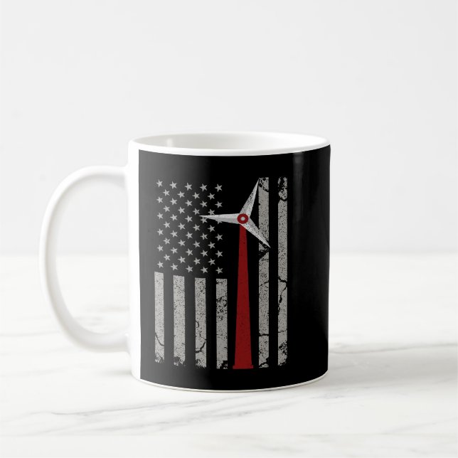 Mug Turbine éolien de l'ingénieur du drapeau américain (Gauche)