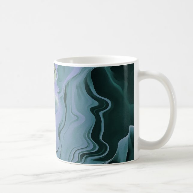 Mug Turbulence bleue Acrylique pour l'art Abstrait (Droite)