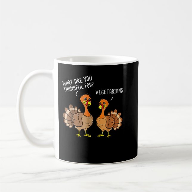 Mug Turkeys Parler Merci Végétariens Thanksgiving (Gauche)