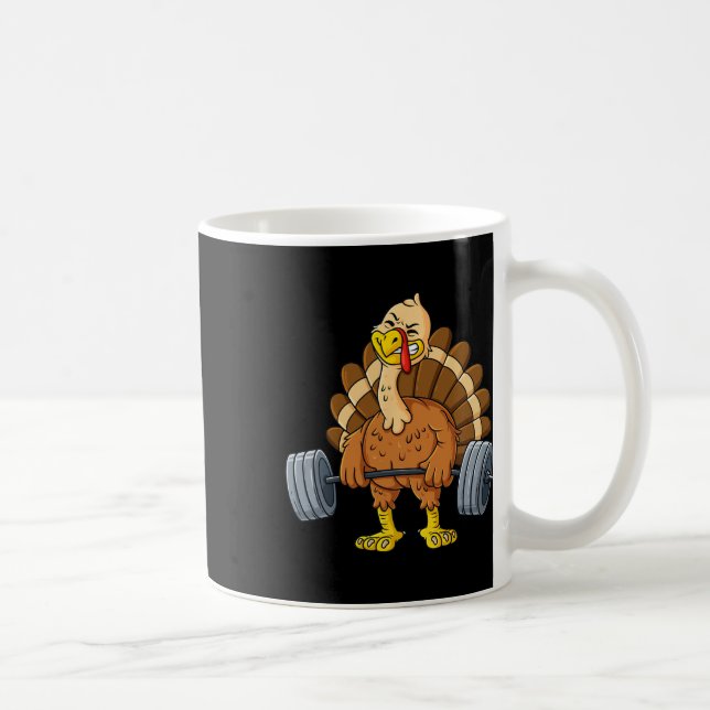 Mug Turquie Deadlift Fun Thanksgiving Day Fitness Pese (Droite)