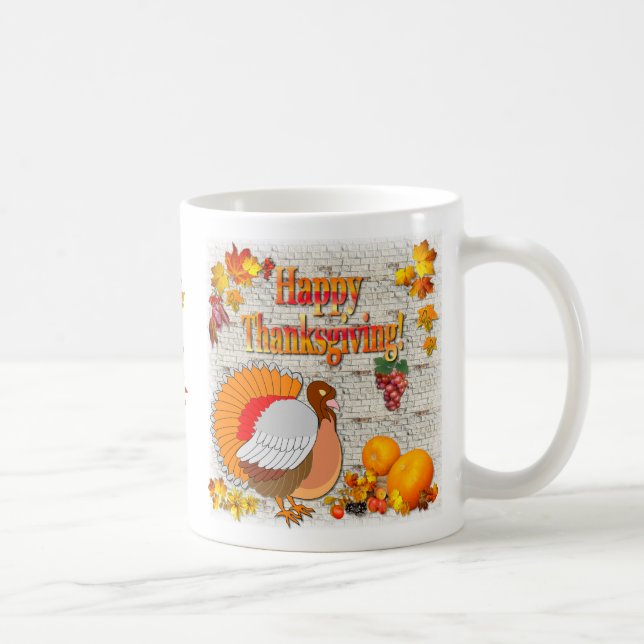 Mug Turquie et citrouilles ~ Jour de l'Action de grâce (Droite)