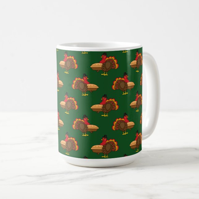 Mug Turquie mignonne avec tarte Citrouille Thanksgivin (Devant droit)
