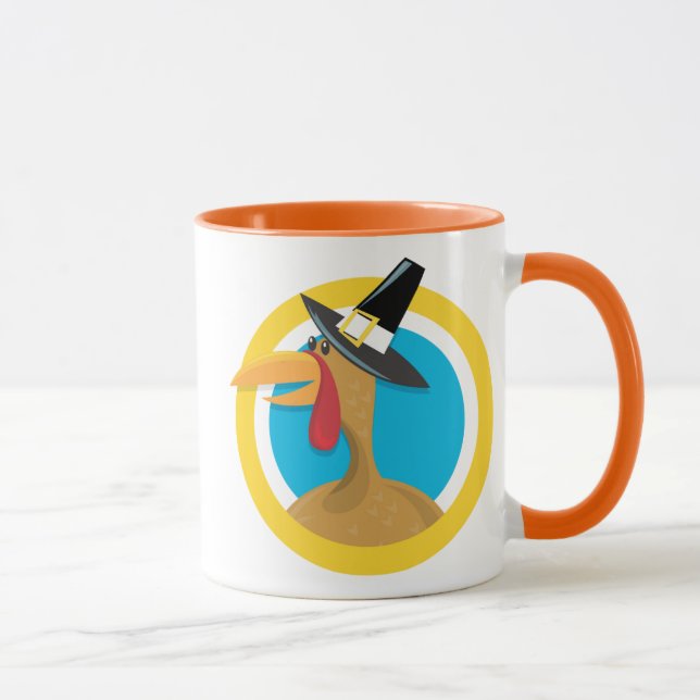 Mug Turquie pèlerine en bleu et jaune Cercle (Droite)