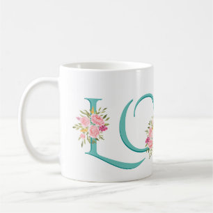 Mug Turquoise AMOUR, roses roses roses roses rousses V