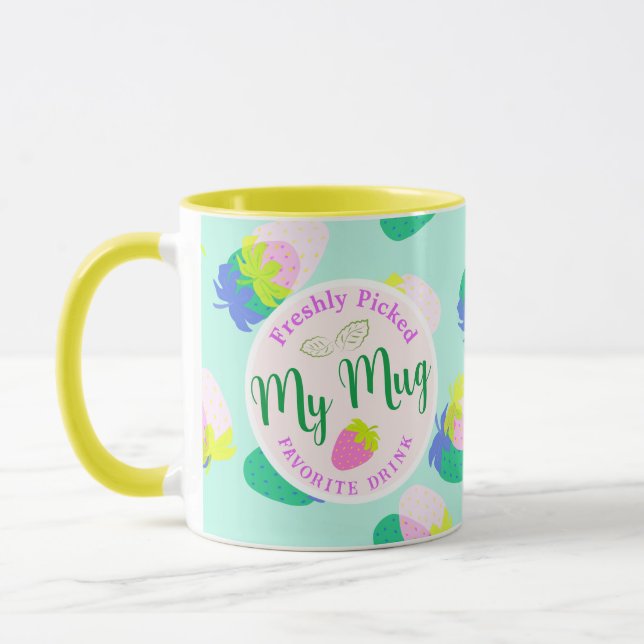 Mug Turquoise aux fraises (Gauche)