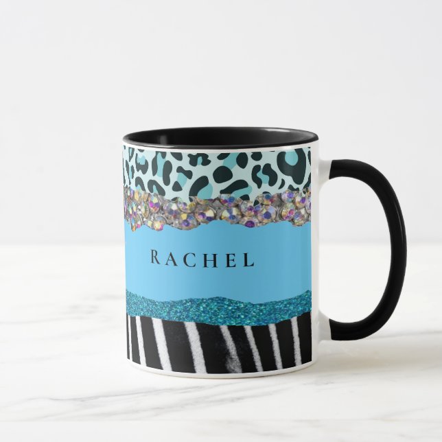 Mug Turquoise Blue Turquoise Girl Moderne Glam Retro (Droite)