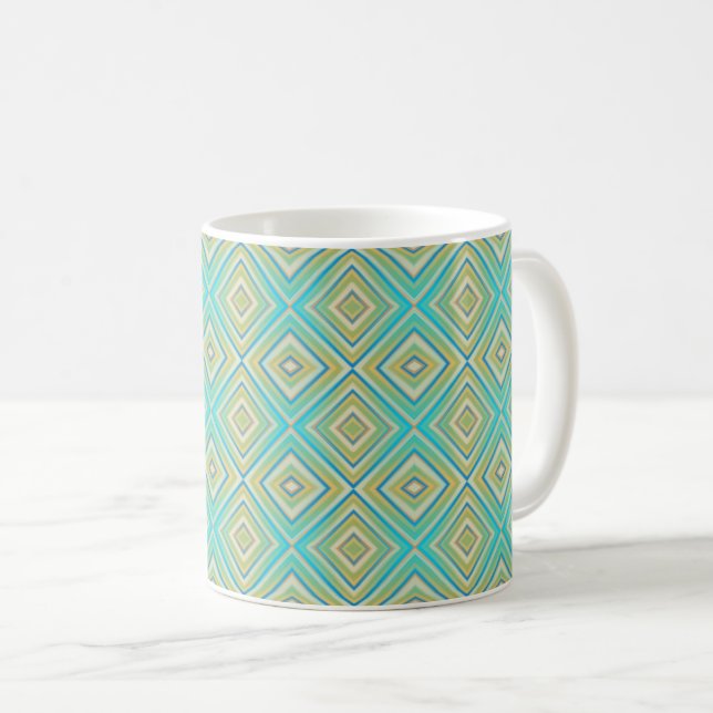 Mug Turquoise Blues Alternative Diamond Motif (Devant droit)