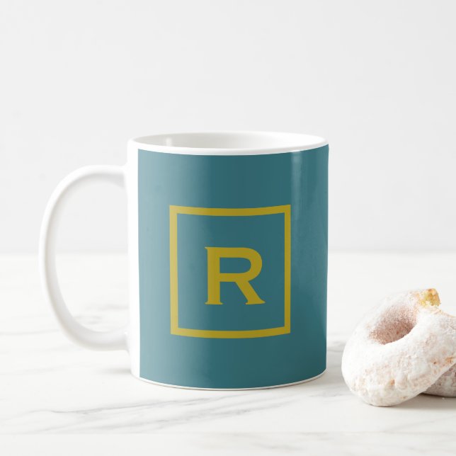 Mug Turquoise Couleur Uni Personnel (Avec donut)
