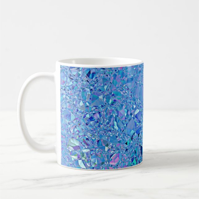 Mug Turquoise et bleu cristal Abstrait (Gauche)