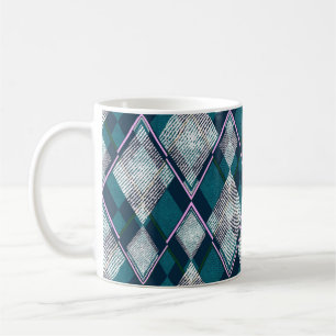 Mug Turquoise géométrique Rhombic Motif sans couture