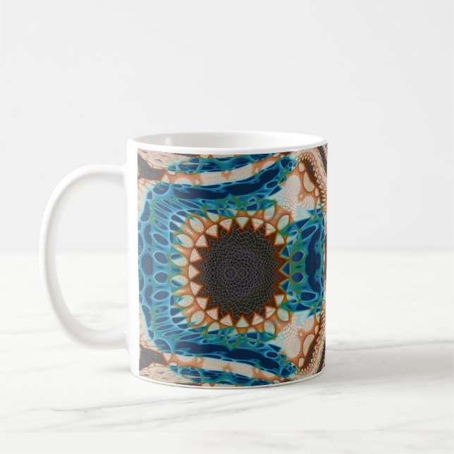 Mug Turquoise Gold Sun Southwestern Art (Gauche)