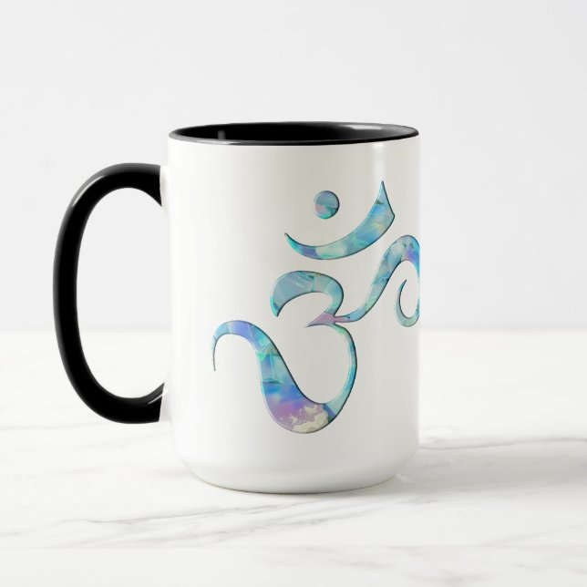 Mug Turquoise Marbré Om (Gauche)