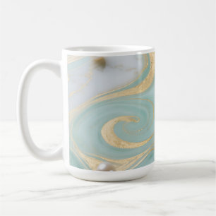 Mug Turquoise Marbre Perle Or Tourbillon